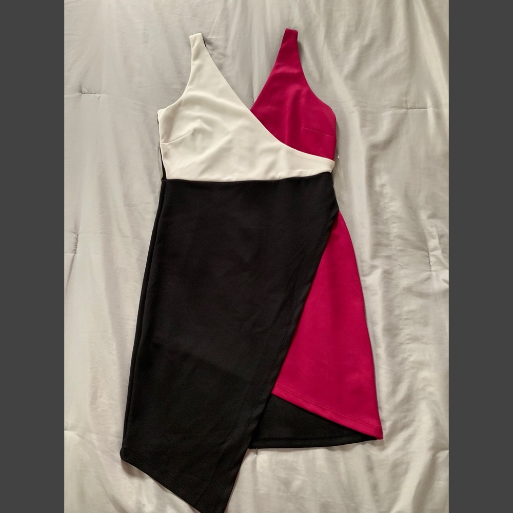 Pink, Black & White Dress